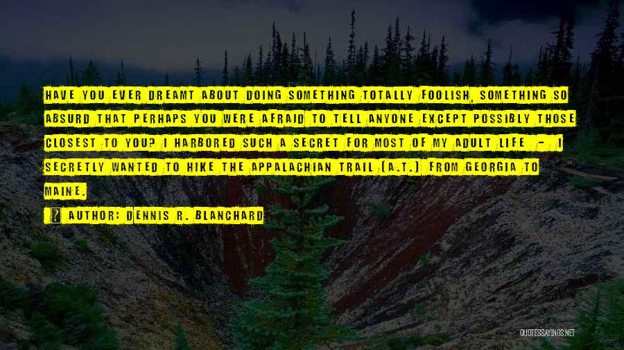 Dennis R. Blanchard Quotes: Have You Ever Dreamt About Doing Something Totally Foolish, Something So Absurd That Perhaps You Were Afraid To Tell Anyone