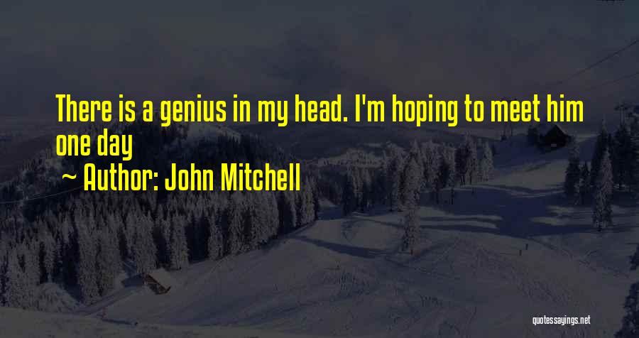 John Mitchell Quotes: There Is A Genius In My Head. I'm Hoping To Meet Him One Day