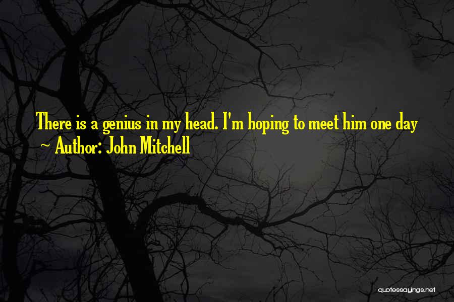 John Mitchell Quotes: There Is A Genius In My Head. I'm Hoping To Meet Him One Day