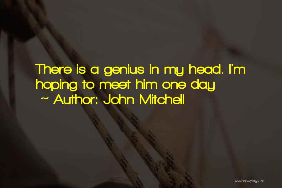 John Mitchell Quotes: There Is A Genius In My Head. I'm Hoping To Meet Him One Day