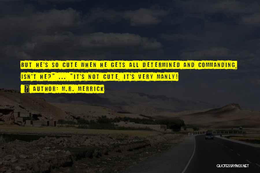 M.R. Merrick Quotes: But He's So Cute When He Gets All Determined And Commanding, Isn't He? ... It's Not Cute, It's Very Manly!
