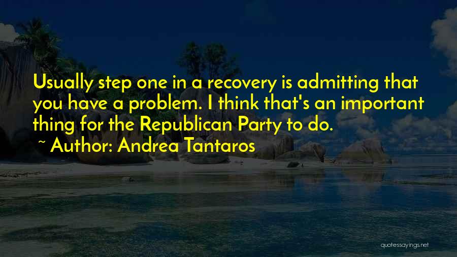 Andrea Tantaros Quotes: Usually Step One In A Recovery Is Admitting That You Have A Problem. I Think That's An Important Thing For