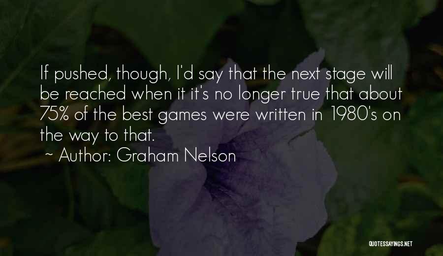 Graham Nelson Quotes: If Pushed, Though, I'd Say That The Next Stage Will Be Reached When It It's No Longer True That About