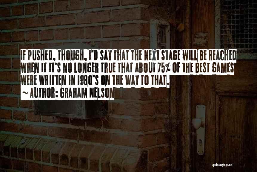 Graham Nelson Quotes: If Pushed, Though, I'd Say That The Next Stage Will Be Reached When It It's No Longer True That About