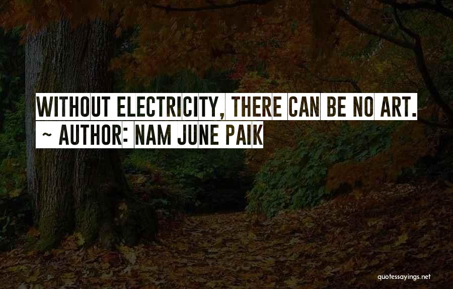 Nam June Paik Quotes: Without Electricity, There Can Be No Art.