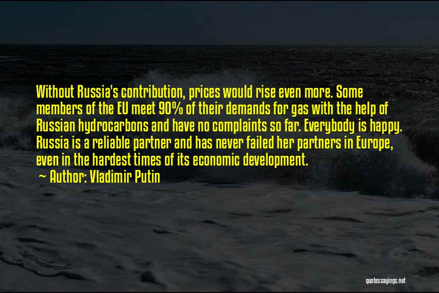 Vladimir Putin Quotes: Without Russia's Contribution, Prices Would Rise Even More. Some Members Of The Eu Meet 90% Of Their Demands For Gas