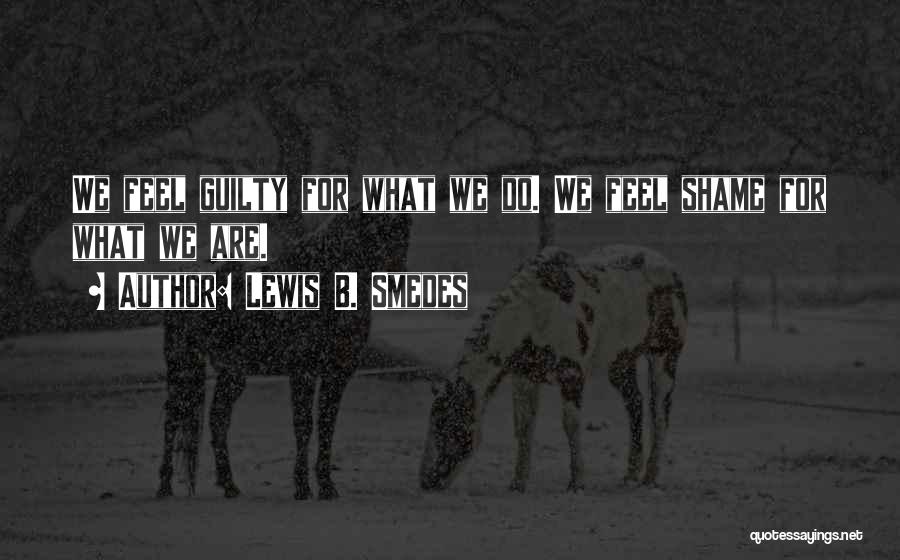 Lewis B. Smedes Quotes: We Feel Guilty For What We Do. We Feel Shame For What We Are.