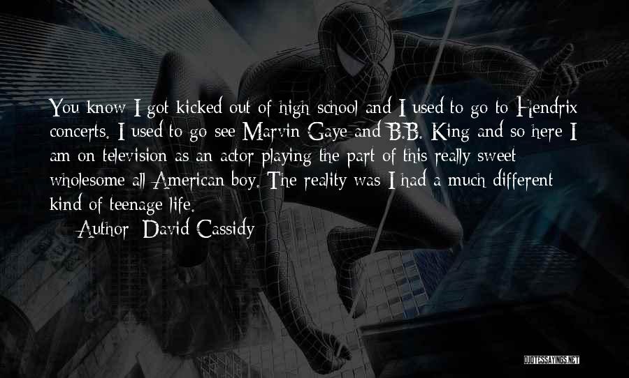 David Cassidy Quotes: You Know I Got Kicked Out Of High School And I Used To Go To Hendrix Concerts. I Used To