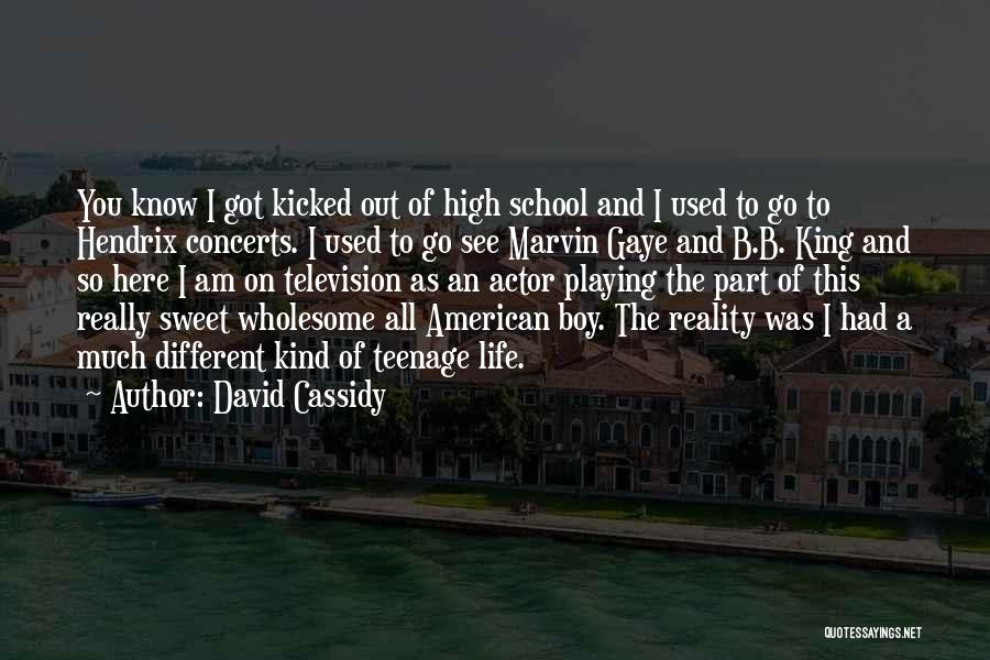 David Cassidy Quotes: You Know I Got Kicked Out Of High School And I Used To Go To Hendrix Concerts. I Used To