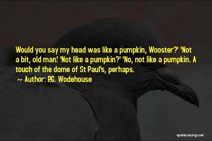 P.G. Wodehouse Quotes: Would You Say My Head Was Like A Pumpkin, Wooster?' 'not A Bit, Old Man.' 'not Like A Pumpkin?' 'no,