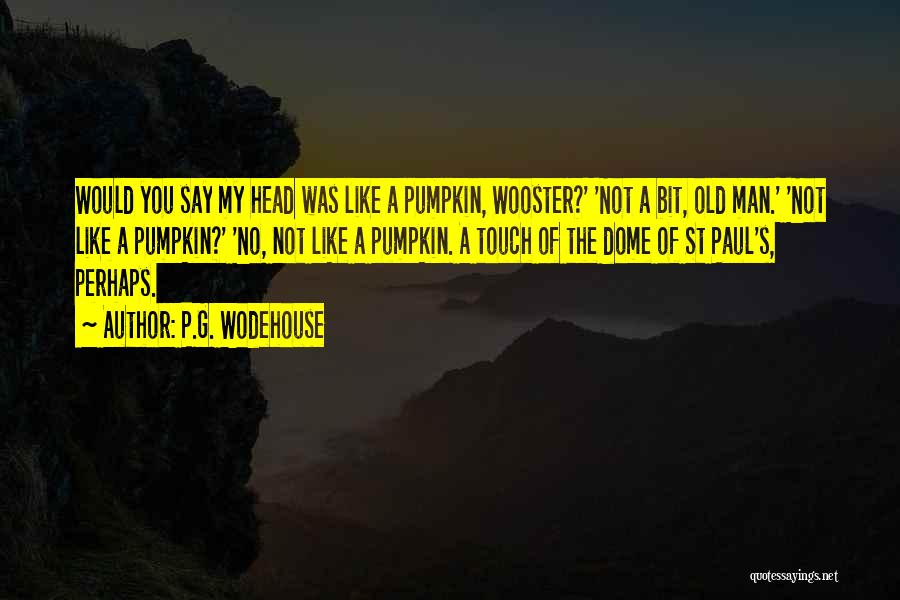 P.G. Wodehouse Quotes: Would You Say My Head Was Like A Pumpkin, Wooster?' 'not A Bit, Old Man.' 'not Like A Pumpkin?' 'no,