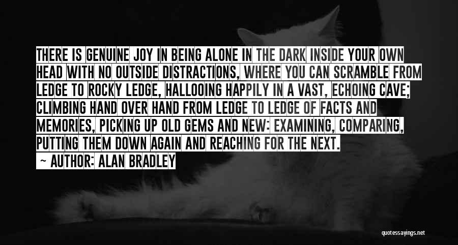 Alan Bradley Quotes: There Is Genuine Joy In Being Alone In The Dark Inside Your Own Head With No Outside Distractions, Where You