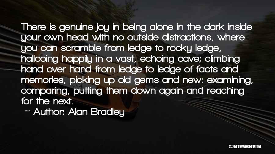 Alan Bradley Quotes: There Is Genuine Joy In Being Alone In The Dark Inside Your Own Head With No Outside Distractions, Where You