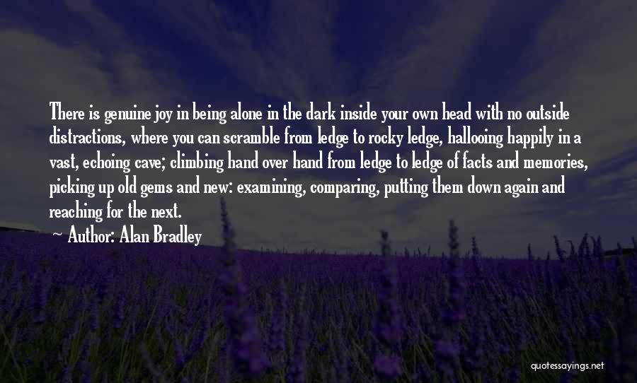 Alan Bradley Quotes: There Is Genuine Joy In Being Alone In The Dark Inside Your Own Head With No Outside Distractions, Where You