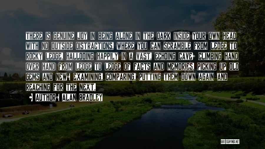 Alan Bradley Quotes: There Is Genuine Joy In Being Alone In The Dark Inside Your Own Head With No Outside Distractions, Where You