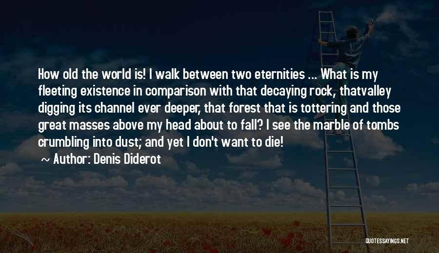 Denis Diderot Quotes: How Old The World Is! I Walk Between Two Eternities ... What Is My Fleeting Existence In Comparison With That