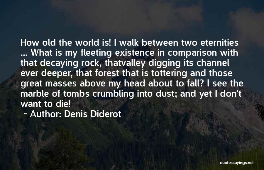 Denis Diderot Quotes: How Old The World Is! I Walk Between Two Eternities ... What Is My Fleeting Existence In Comparison With That
