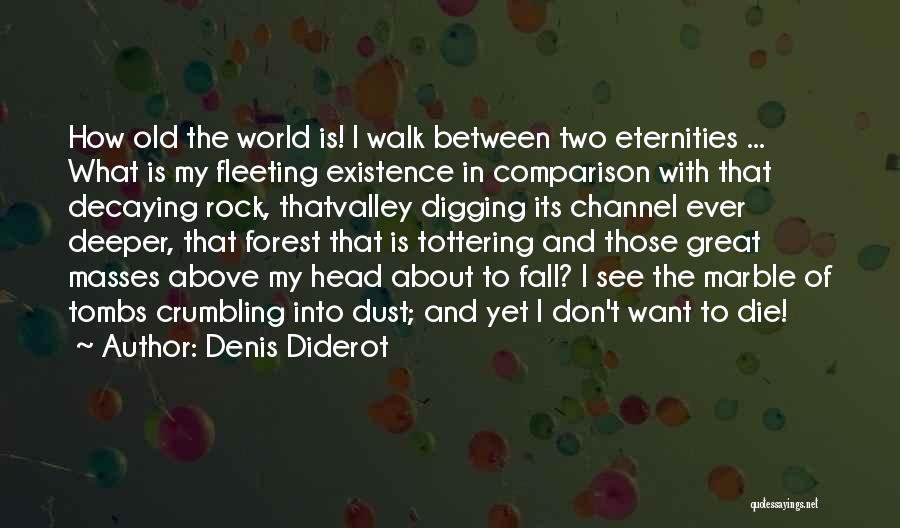 Denis Diderot Quotes: How Old The World Is! I Walk Between Two Eternities ... What Is My Fleeting Existence In Comparison With That