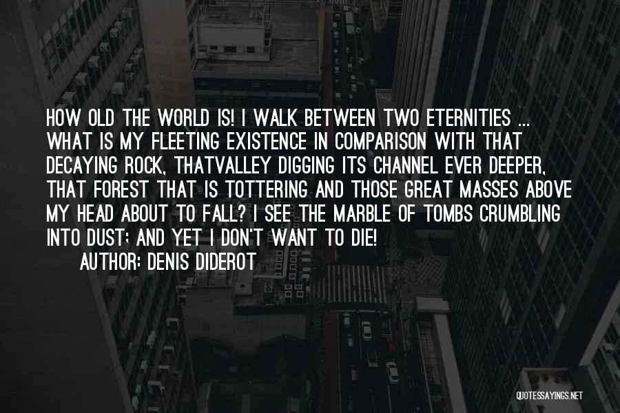 Denis Diderot Quotes: How Old The World Is! I Walk Between Two Eternities ... What Is My Fleeting Existence In Comparison With That