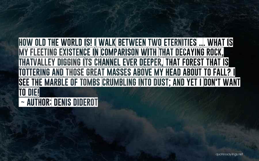Denis Diderot Quotes: How Old The World Is! I Walk Between Two Eternities ... What Is My Fleeting Existence In Comparison With That