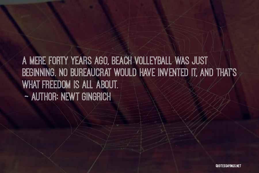 Newt Gingrich Quotes: A Mere Forty Years Ago, Beach Volleyball Was Just Beginning. No Bureaucrat Would Have Invented It, And That's What Freedom