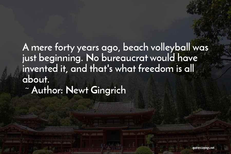 Newt Gingrich Quotes: A Mere Forty Years Ago, Beach Volleyball Was Just Beginning. No Bureaucrat Would Have Invented It, And That's What Freedom