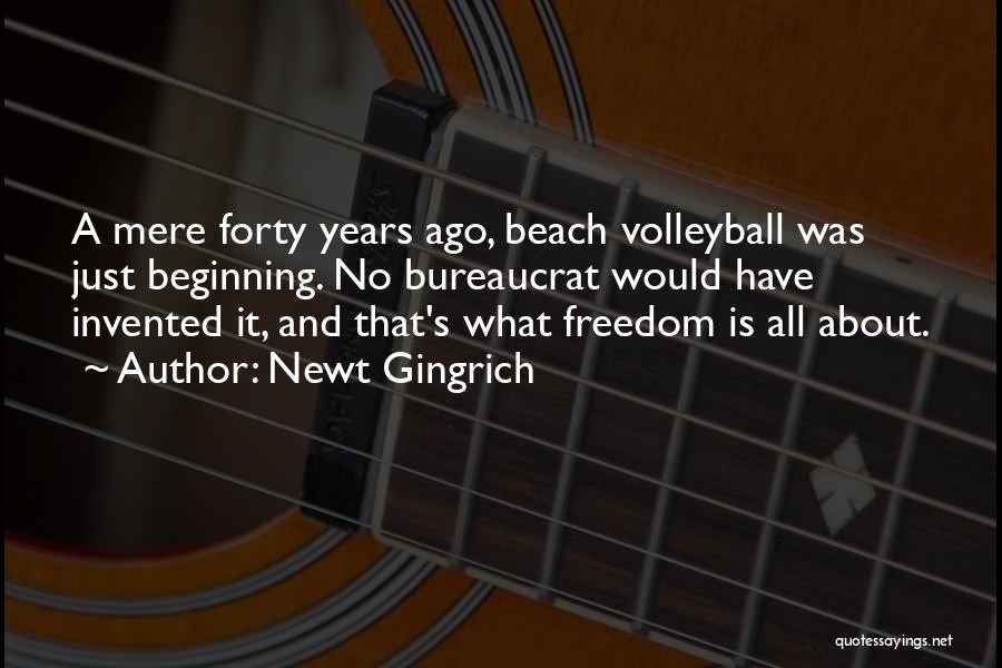 Newt Gingrich Quotes: A Mere Forty Years Ago, Beach Volleyball Was Just Beginning. No Bureaucrat Would Have Invented It, And That's What Freedom