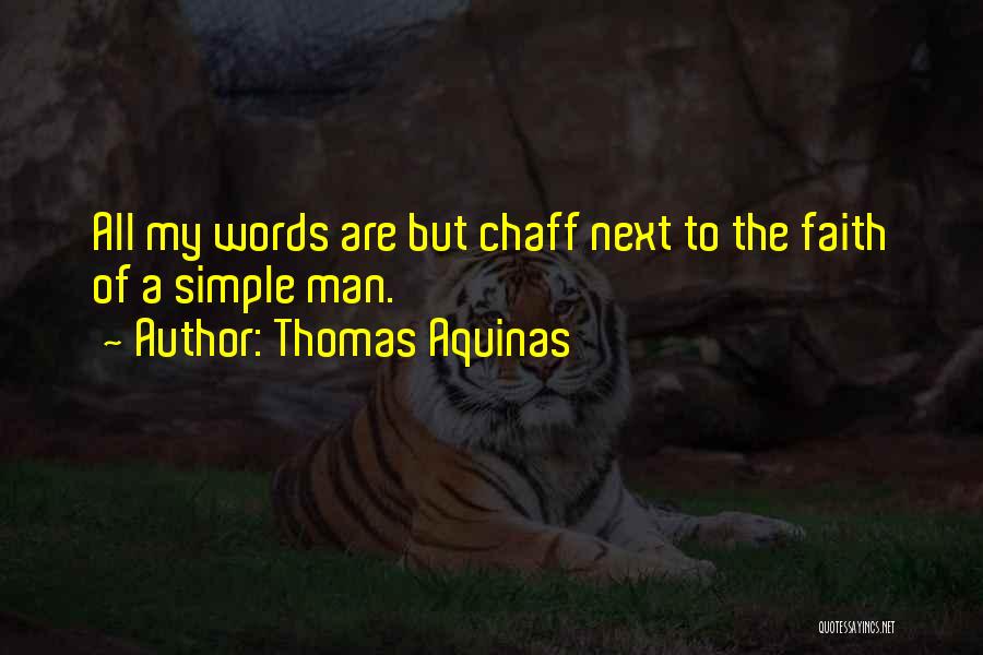 Thomas Aquinas Quotes: All My Words Are But Chaff Next To The Faith Of A Simple Man.