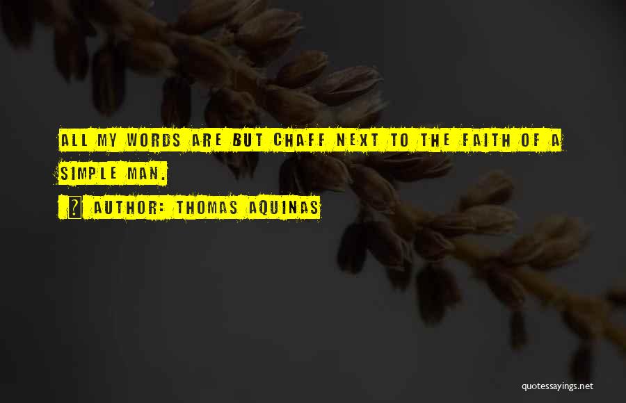 Thomas Aquinas Quotes: All My Words Are But Chaff Next To The Faith Of A Simple Man.
