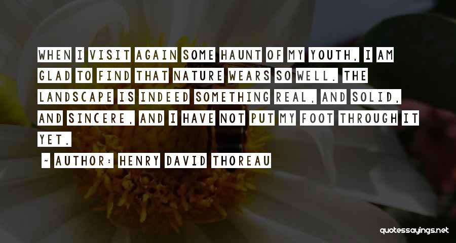 Henry David Thoreau Quotes: When I Visit Again Some Haunt Of My Youth, I Am Glad To Find That Nature Wears So Well. The