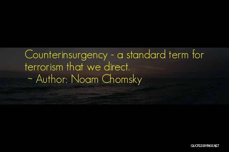 Noam Chomsky Quotes: Counterinsurgency - A Standard Term For Terrorism That We Direct.