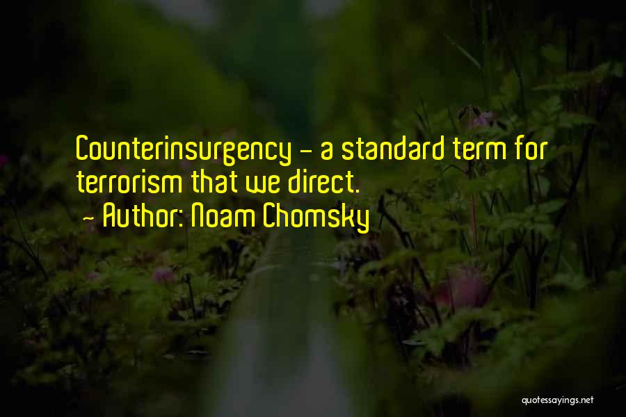 Noam Chomsky Quotes: Counterinsurgency - A Standard Term For Terrorism That We Direct.