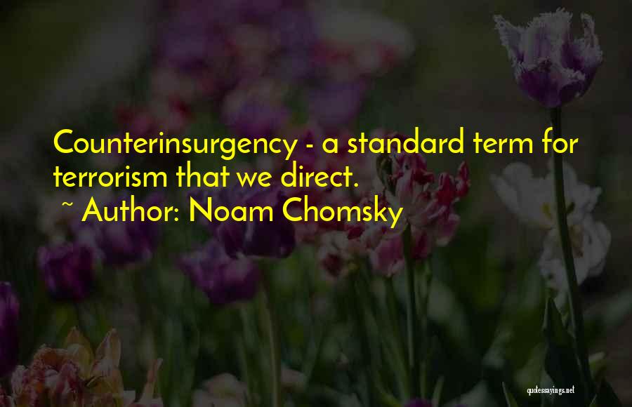Noam Chomsky Quotes: Counterinsurgency - A Standard Term For Terrorism That We Direct.