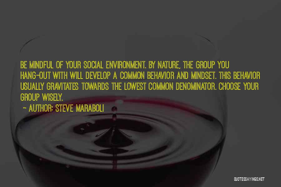 Steve Maraboli Quotes: Be Mindful Of Your Social Environment. By Nature, The Group You Hang-out With Will Develop A Common Behavior And Mindset.