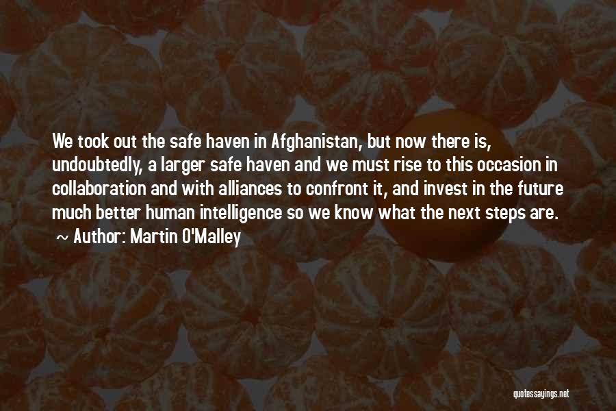 Martin O'Malley Quotes: We Took Out The Safe Haven In Afghanistan, But Now There Is, Undoubtedly, A Larger Safe Haven And We Must