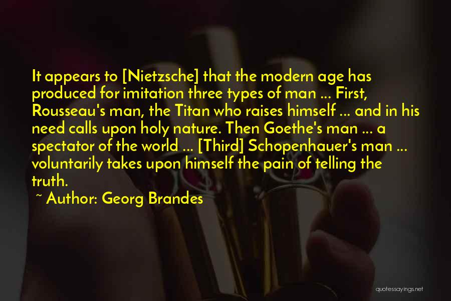 Georg Brandes Quotes: It Appears To [nietzsche] That The Modern Age Has Produced For Imitation Three Types Of Man ... First, Rousseau's Man,