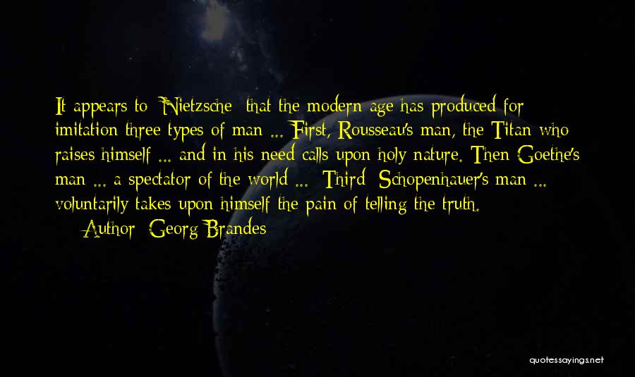 Georg Brandes Quotes: It Appears To [nietzsche] That The Modern Age Has Produced For Imitation Three Types Of Man ... First, Rousseau's Man,