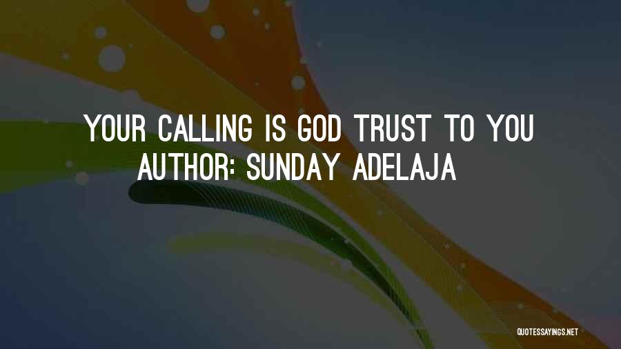 Sunday Adelaja Quotes: Your Calling Is God Trust To You