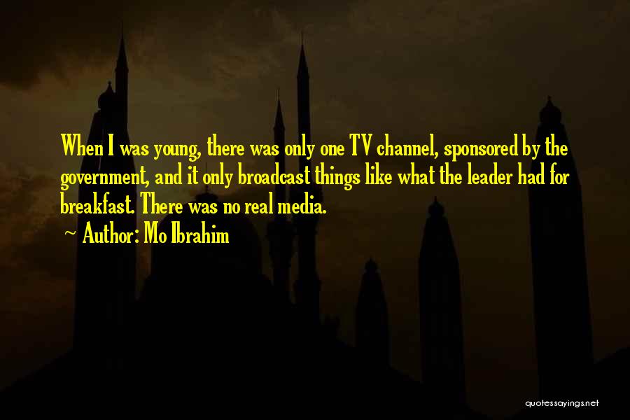 Mo Ibrahim Quotes: When I Was Young, There Was Only One Tv Channel, Sponsored By The Government, And It Only Broadcast Things Like