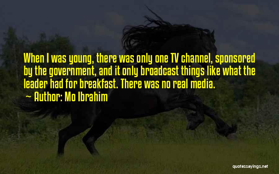 Mo Ibrahim Quotes: When I Was Young, There Was Only One Tv Channel, Sponsored By The Government, And It Only Broadcast Things Like