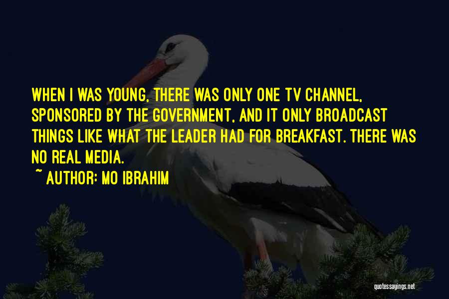 Mo Ibrahim Quotes: When I Was Young, There Was Only One Tv Channel, Sponsored By The Government, And It Only Broadcast Things Like