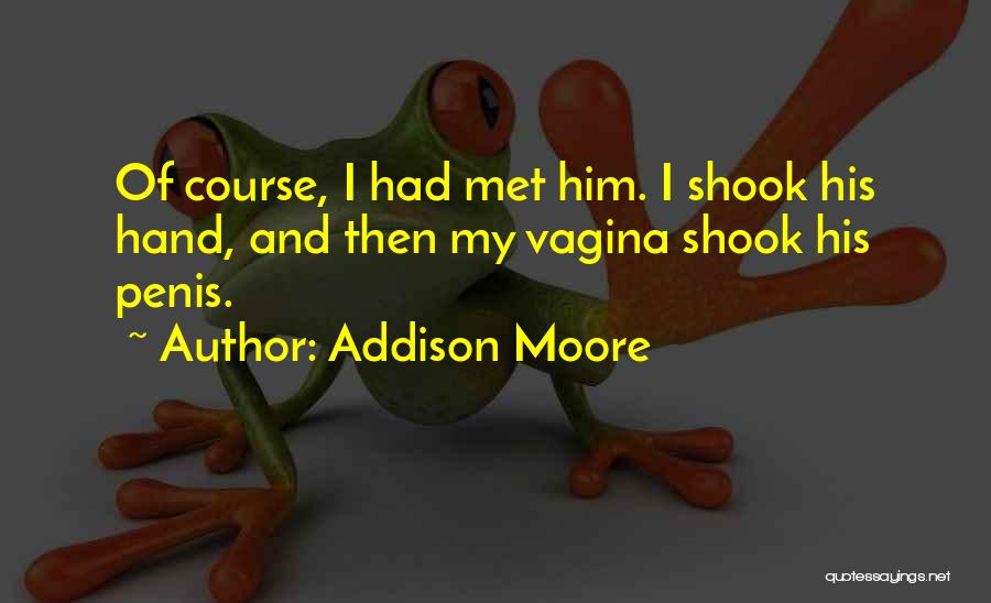 Addison Moore Quotes: Of Course, I Had Met Him. I Shook His Hand, And Then My Vagina Shook His Penis.