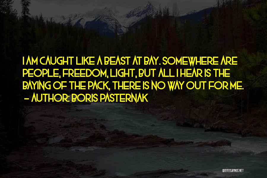 Boris Pasternak Quotes: I Am Caught Like A Beast At Bay. Somewhere Are People, Freedom, Light, But All I Hear Is The Baying