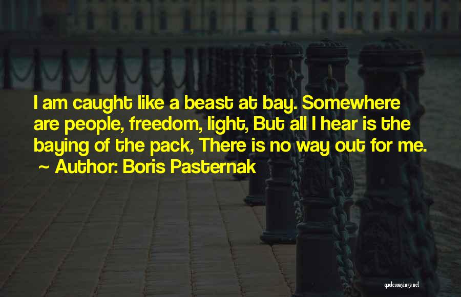 Boris Pasternak Quotes: I Am Caught Like A Beast At Bay. Somewhere Are People, Freedom, Light, But All I Hear Is The Baying