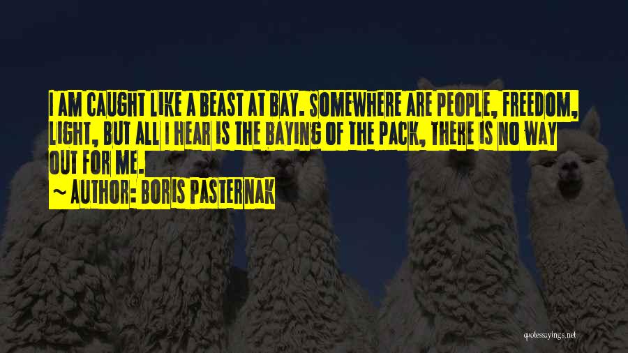Boris Pasternak Quotes: I Am Caught Like A Beast At Bay. Somewhere Are People, Freedom, Light, But All I Hear Is The Baying