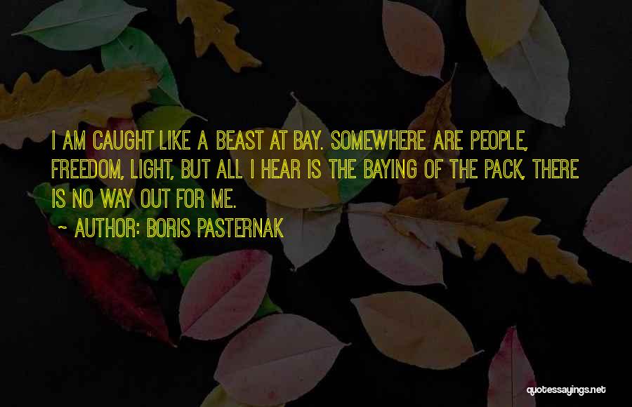 Boris Pasternak Quotes: I Am Caught Like A Beast At Bay. Somewhere Are People, Freedom, Light, But All I Hear Is The Baying