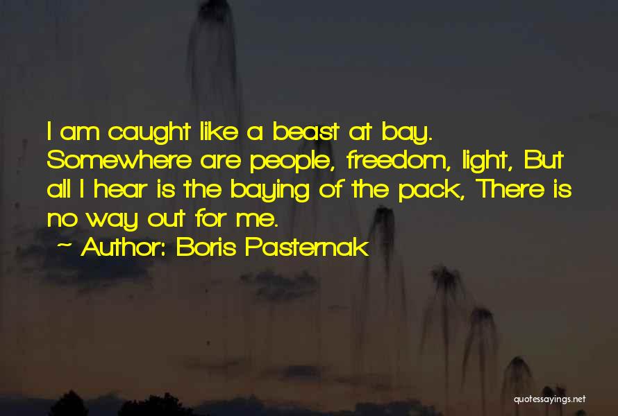Boris Pasternak Quotes: I Am Caught Like A Beast At Bay. Somewhere Are People, Freedom, Light, But All I Hear Is The Baying