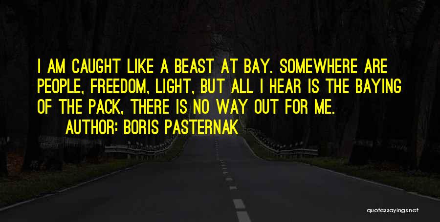 Boris Pasternak Quotes: I Am Caught Like A Beast At Bay. Somewhere Are People, Freedom, Light, But All I Hear Is The Baying