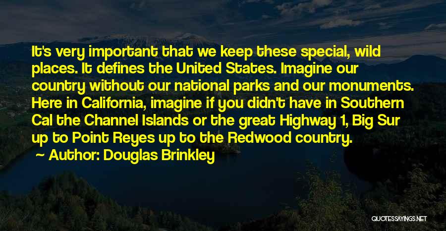 Douglas Brinkley Quotes: It's Very Important That We Keep These Special, Wild Places. It Defines The United States. Imagine Our Country Without Our