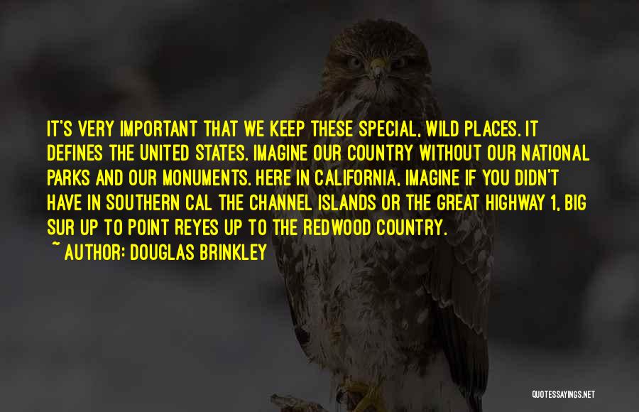 Douglas Brinkley Quotes: It's Very Important That We Keep These Special, Wild Places. It Defines The United States. Imagine Our Country Without Our